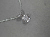 ANTIQUE .07CT OLD MINE DIAMOND 14K WHITE GOLD 3D CLASSIC SOLITARE PENDANT #21936