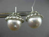 LARGE 2.38CT DIAMOND AAA SAPPHIRE & SOUTH SEA PEARL 18KT WHITE GOLD 3D EARRINGS