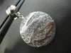 ESTATE LARGE 1.10CT DIAMOND 14KT WHITE GOLD 3D STRIPED CIRCULAR HANGING EARRINGS