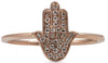 ESTATE .12CT DIAMOND 14KT ROSE GOLD 3D ROUND CHAMSA HAMSA LUCKY HAND FUN RING