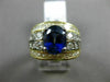 ESTATE 4.51CT DIAMOND & AAA SAPPHIRE 18K WHITE & YELLOW GOLD COCKTAIL RING #2061