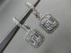 ESTATE LARGE .86CT DIAMOND 18KT WHITE GOLD 3D CLASSIC LEVERBACK HANGING EARRINGS