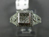 ESTATE .33CT DIAMOND 14KT WHITE GOLD 3D SQUARE HALO PAVE MLGRAIN FRIENDSHIP RING