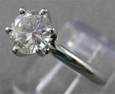 ESTATE 1 CARAT ROUND DIAMOND PLATINUM SOLITAIRE ENGAGEMENT RING H SI2 6MM #17177
