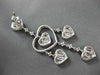 LARGE 3.48CT ROUND & BAGUETTE DIAMOND 18KT WHITE GOLD HEART CHANDELIER EARRINGS