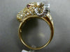 ESTATE 1.8CT FANCY COLOR DIAMOND & AAA RUBY 18k WHITE & ROSE GOLD HAPPY RAM RING