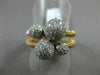 ESTATE LARGE 1.22CT ROUND DIAMOND 18KT 2 TONE GOLD 3D PAVE MULTI DOME MESH RING