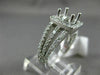 ESTATE .80CT DIAMOND 14K WHITE GOLD HALO SQUARE SEMI MOUNT ENGAGEMENT RING #2625