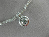 ESTATE .82CT DIAMOND 14KT WHITE GOLD CLASSIC SOLITAIRE BEZEL DROP NECKLACE #204