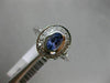 WIDE 1.16CT DIAMOND & AAA OVAL TANZANITE 14KT WHITE GOLD 3D HALO ENGAGEMENT RING