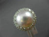 ESTATE LARGE 1.40CT DIAMOND & AAA SOUTH SEA PEARL 18KT WHITE GOLD HALO FUN RING