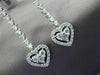 ESTATE LARGE 2.25CT DIAMOND 14KT WHITE GOLD 3D FILIGREE HEART HANGING EARRINGS