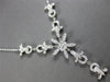 LARGE 1.25CT DIAMOND 18KT WHITE GOLD 3D FLOWER SNOWFLAKE LARIAT NECKLACE #27832