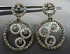 ESTATE LARGE 1.66CT DIAMOND 14K TWO TONE GOLD ETOILE CIRCULAR HANGING EARRINGS