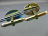 ESTATE .40CT SAPPHIRE 14K YELLOW GOLD MOTHER OF PEARL CLASSIC CUFF LINKS #25111