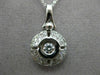 ANTIQUE .85CT ROUND DIAMOND 18KT WHITE GOLD CIRCLE SOLITAIRE PENDANT CHAIN #6403