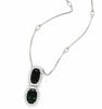 LARGE 3.29CT DIAMOND & AAA TSAVORITE 18KT WHITE GOLD OVAL & ROUND LOVE NECKLACE