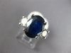 ESTATE LARGE 4.96CT DIAMOND & AAA SAPPHIRE 14KT WHITE GOLD 3D ENGAGEMENT RING