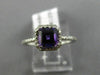ESTATE .87CT DIAMOND & AAA AMETHYST 14KT WHITE GOLD SQUARE HALO ENGAGEMENT RING