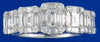 WIDE 1.13CT DIAMOND 18KT WHITE GOLD ROUND & BAGUETTE 3D CLASSIC ANNIVERSARY RING