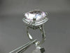 ESTATE X LARGE 10.64CT DIAMOND & AAA KUNZITE 14KT WHITE GOLD FILIGREE HALO RING