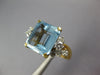 ESTATE LARGE 2.46CT DIAMOND & AAA AQUAMARINE 14KT 2 TONE GOLD 3D ENGAGEMENT RING