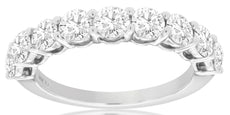 1.80CT DIAMOND 14KT WHITE GOLD 3D 9 STONE SHARED PRONG WEDDING ANNIVERSARY RING