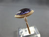 LARGE 3.4CT DIAMOND & AAA AMETHYST 14KT ROSE GOLD MARQUISE & ROUND HALO FUN RING