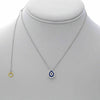 ESTATE .40CT DIAMOND & AAA SAPPHIRE 14K WHITE GOLD 3D TEAR DROP FLOATING PENDANT