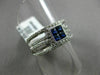 ESTATE 1.03CT ROUND DIAMOND & SAPPHIRE 14KT WHITE GOLD SQUARE HALO PROMISE RING
