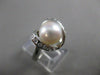 ESTATE DIAMOND 8.5MM SOUTH SEA PEARL 18K WHITE GOLD HEART COCKTAIL RING 12M 6545