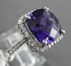 ESTATE 6.03CTW DIAMOND & AAA AMETHYST 14KT WHITE GOLD FILIGREE CLASSIC HALO RING