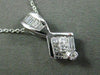 ESTATE .56CT ROUND BAGUETTE PRINCESS DIAMOND 14KT WHITE GOLD 3D SQUARE PENDANT