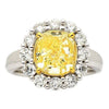 LARGE 4.72CT WHITE & FANCY YELLOW DIAMOND 18K TWO TONE GOLD 3D ENGAGEMENT RING