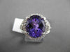 ESTATE LARGE 2.88CTW DIAMOND & AAA AMETHYST 14KT WHITE GOLD 3D FILIGREE RING