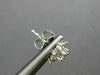 ESTATE .94CT DIAMOND 14KT WHITE GOLD CLASSIC STAR FLOWER CLUSTER EARRINGS #21017
