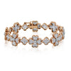 .65CT DIAMOND 18KT WHITE & ROSE GOLD FLOWER HEART SHAPE ETERNITY TENNIS BRACELET