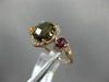 ESTATE 2.15CT ROUND DIAMOND & AAA MULTI GEM 14KT ROSE GOLD THREE STONE FUN RING