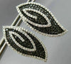 ESTATE LARGE 1.85CT WHITE & BLACK DIAMOND 14K WHITE GOLD MULTI LEAF STUD EARRING