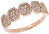 ESTATE .49CT DIAMOND 14KT ROSE GOLD CLUSTER MULTI HEXIGON SEMI ETERNITY FUN RING