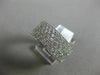 ESTATE LARGE 2.50CT DIAMOND 14K WHITE GOLD 3D MULTI ROW WEDDING ANNIVERSARY RING