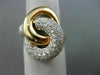 ESTATE EXTRA LARGE 2.07CT DIAMOND 14K WHITE & ROSE GOLD MULTI ROW LOVE KNOT RING