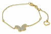 ESTATE .15CT DIAMOND 14KT YELLOW GOLD BUTTERFLY HEART BY THE YARD LOVE BRACELET