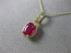 ESTATE 1.02CT DIAMOND & AAA OVAL RUBY 14KT YELLOW GOLD 3D HALO FLOATING PENDANT