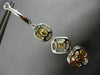 LARGE 4.02CT WHITE & FANCY YELLOW DIAMOND 18K 2 TONE GOLD HEART HANGING EARRINGS