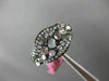 ESTATE .13CT DIAMOND & WHITE QUARTZ 14KT ROSE GOLD 3D CLUSTER WAVE FUN RING