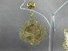 ESTATE LARGE 14KT YELLOW GOLD HANGING FLOWER FILIGREE HOOP EARRINGS 48MM #21557