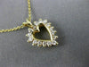 ESTATE .16CT DIAMOND 14KT YELLOW GOLD 3D CLASSIC OPEN HEART LOVE PENDANT #22976