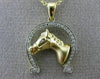 ESTATE .19CT DIAMOND 14KT WHITE & YELLOW GOLD HORSE SHOE LUCKY FLOATING PENDANT