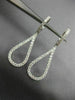 ESTATE .90CT DIAMOND 18KT WHITE GOLD 3D CLASSIC OPEN TEAR DROP HANGING EARRINGS